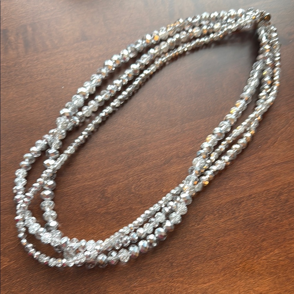 Signed Glam Sparkly Beaded Necklace